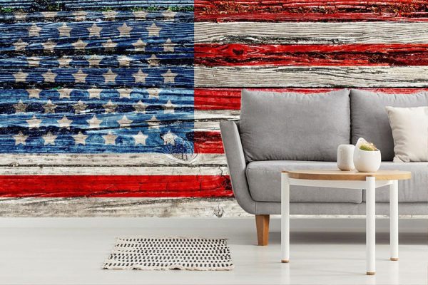 Textures & Backgrounds | Old Painted American Flag Mural Wallpaper Colors Colors