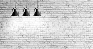 Textures & Backgrounds | White Brick Wall with Lamps Wallpaper Mural Textures & Backgrounds Textures & Backgrounds