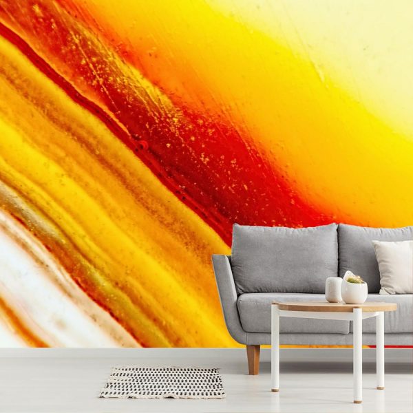 Textures & Backgrounds | Yellow, Red And White Agate Slice Wallpaper Mural Textures & Backgrounds Textures & Backgrounds