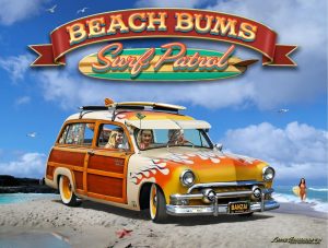 Transportation | Beach Bums Surf Patrol Wall Mural Beach & Tropical Beach & Tropical