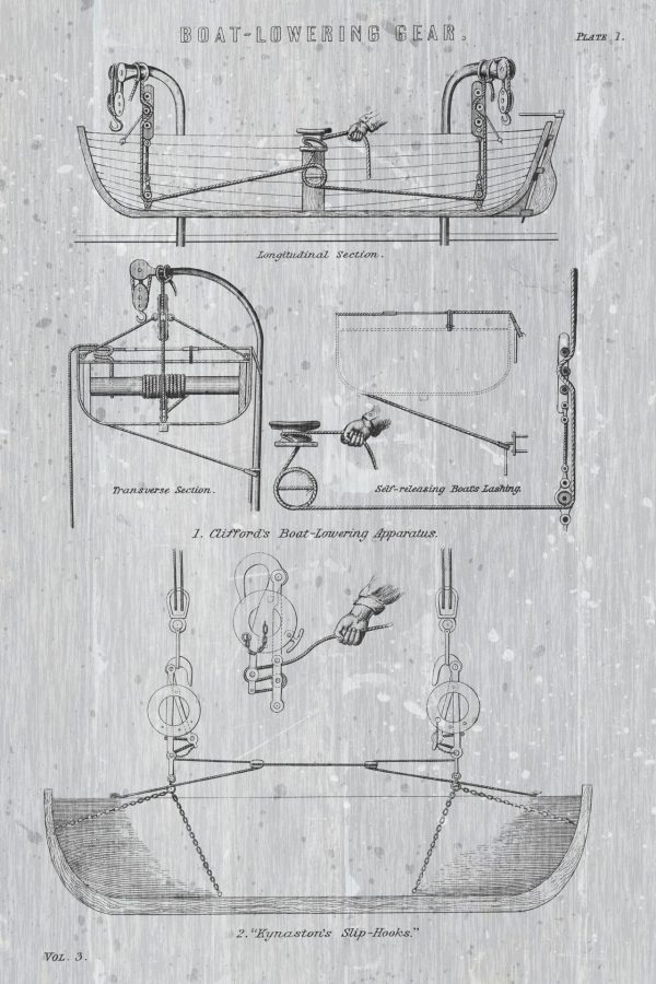 Transportation | Boat Launching Blueprint Wall Mural Transportation Transportation