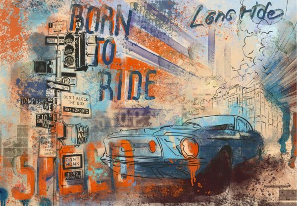 Transportation | Born To Ride Graffiti Wall Mural Art & Graphics Art & Graphics