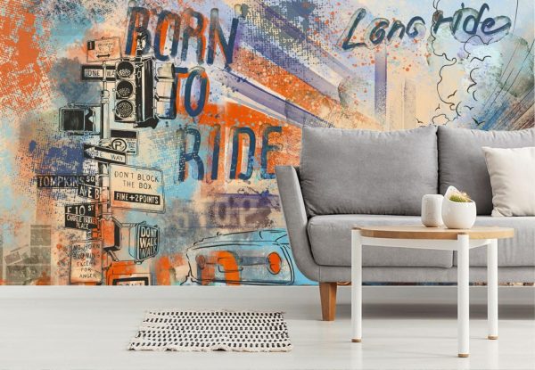 Transportation | Born To Ride Graffiti Wall Mural Art & Graphics Art & Graphics