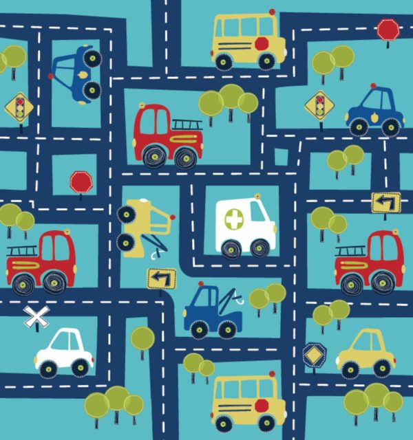 Transportation | Bumper-2-Bumper Busy Streets – Dark Blue Wall Mural Transportation Transportation