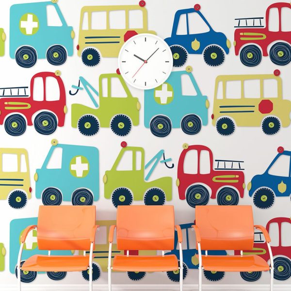 Transportation | Bumper-2-Bumper Traffic Jam – White Wallpaper Mural Transportation Transportation