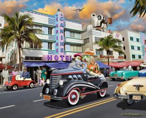 Transportation | Dog Days In Miami Wall Mural Transportation Transportation