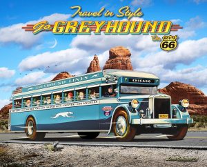 Transportation | Greyhound Bus On Route 66 Wall Mural Styles Styles