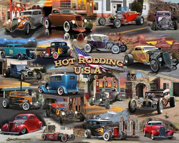 Transportation | Hot Rodding USA CollageMural Wallpaper Transportation Transportation