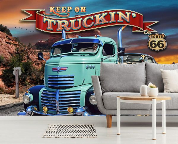 Transportation | Keep On Truckin’ On Route 66 Wall Mural Transportation Transportation