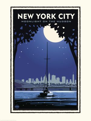 Transportation | New York City Moonlight Wallpaper Mural City & Skyline City & Skyline