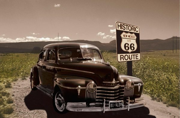 Transportation | Olds On A Road Mural Wallpaper Transportation Transportation