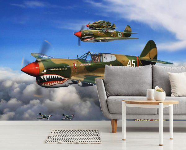 Transportation | P-40 Flying Tigers Mural Wallpaper Transportation Transportation