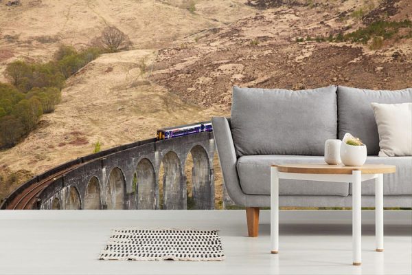 Transportation | Passenger Train on Glenfinnan Viaduct Wallpaper Mural Transportation Transportation