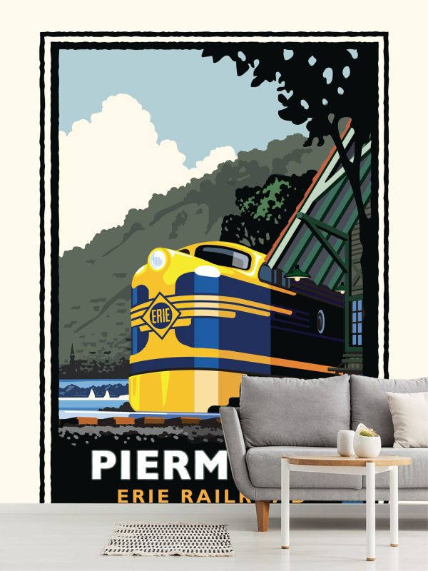 Transportation | Piermont Erie Railroad Mural Wallpaper Transportation Transportation