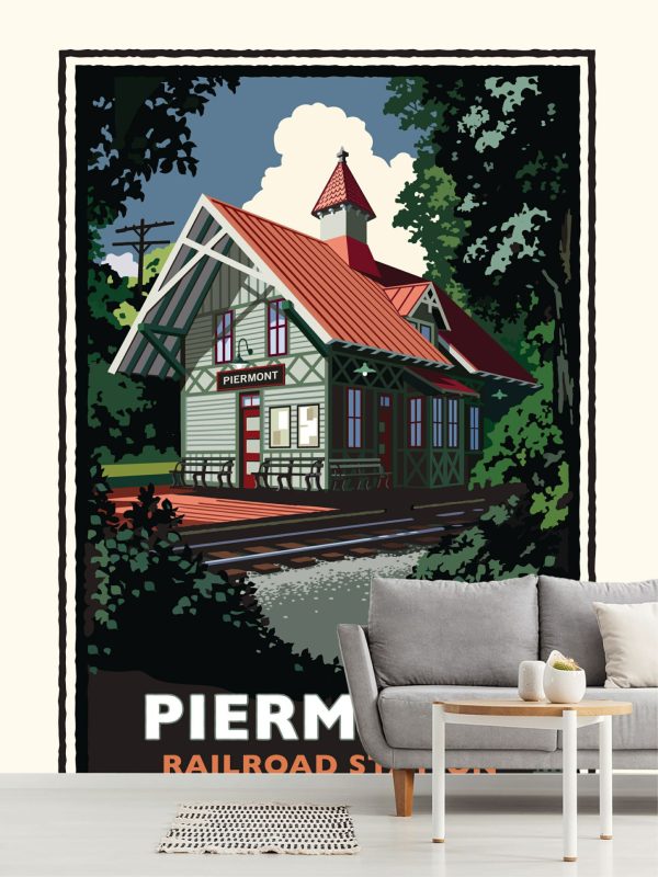 Transportation | Piermont Train Station Wallpaper Mural Transportation Transportation