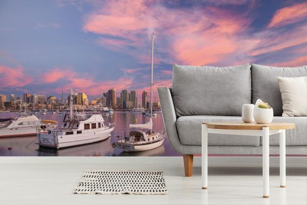 Transportation | Sailboats In San Diego Harbor Wall Mural City & Skyline City & Skyline