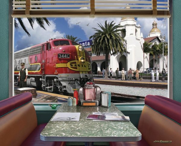 Transportation | Santa Fe Train Diner Booth Wall Mural Art & Graphics Art & Graphics