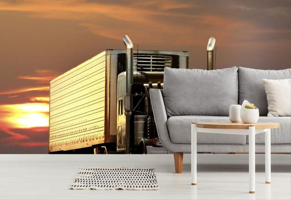 Transportation | Semi Truck On Highway Wall Mural Transportation Transportation