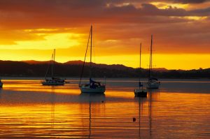 Transportation | Sunset, Russell, Bay Of Islands Mural Wallpaper Transportation Transportation