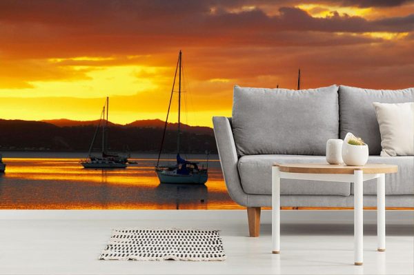 Transportation | Sunset, Russell, Bay Of Islands Mural Wallpaper Transportation Transportation