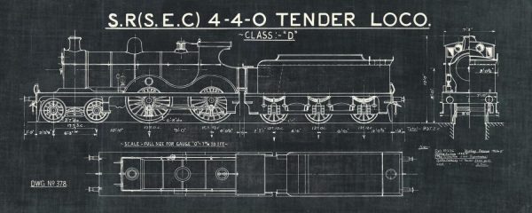 Transportation | Train Blueprint II In Black Wall Mural Transportation Transportation