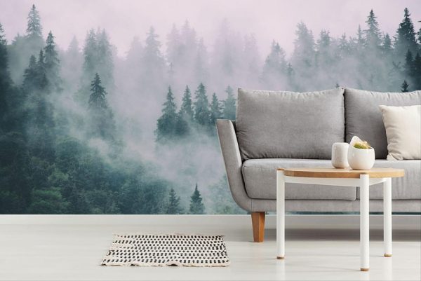 Trees | Misty MountainForest Landscape Wall Mural Forests Forests