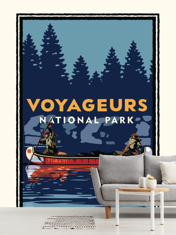 Trees | National Parks Voyageurs Canoe Mural Wallpaper Trees Trees