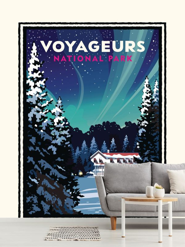 Trees | National Parks Voyageurs Kettle Falls In Winter Wall Mural Trees Trees