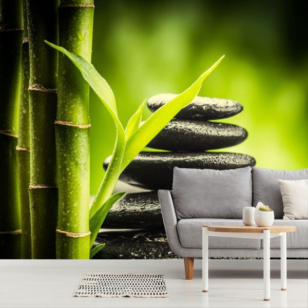 Trees | Zen Basalt Stones And Bamboo Wallpaper Mural Activities & Leisure Activities & Leisure