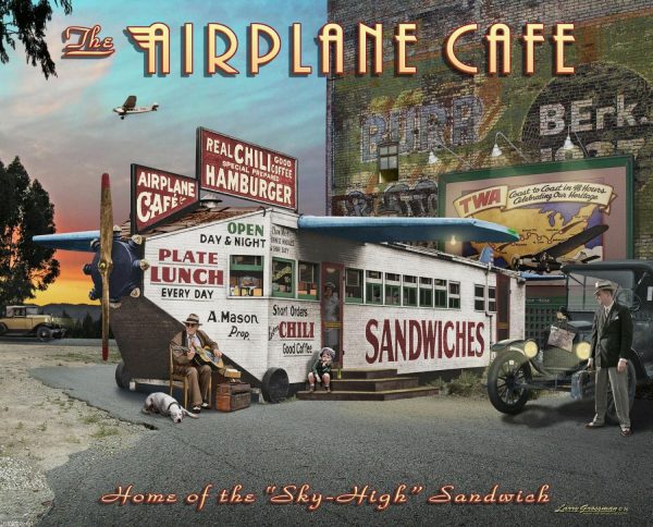 Architectural | Airplane CafeMural Wallpaper Architectural Architectural