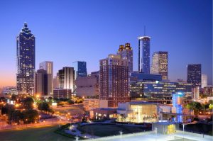 City & Skyline | Morning View of Downtown Atlanta, Georgia Wall Mural City & Skyline City & Skyline