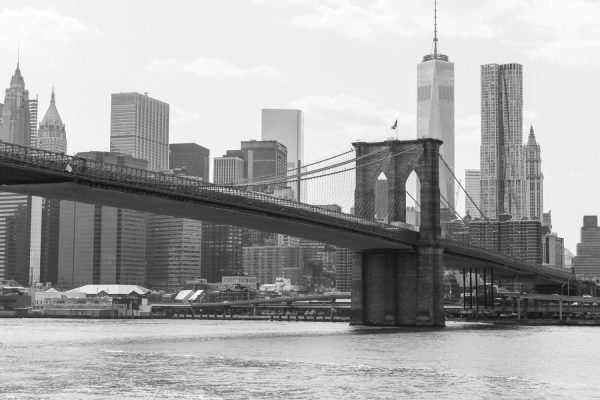 City & Skyline | The Brooklyn Bridge In Black And White Wall Mural Architectural Architectural