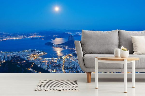 City & Skyline | Rio Moonlight Wallpaper Mural City & Skyline City & Skyline