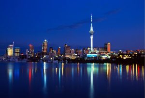 City & Skyline | Sky Tower Reflected In St. Mary’s Bay Wall Mural City & Skyline City & Skyline