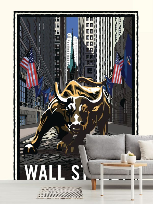 City & Skyline | Wall Street Bull NYC Wall Mural City & Skyline City & Skyline