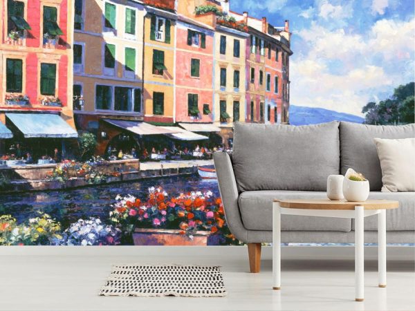 Italian | Reflections Of Portofino Mural Wallpaper Italian Italian