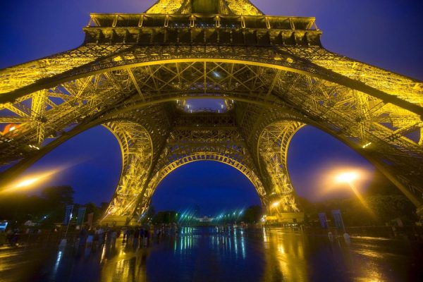 Landmarks | Eiffel Tower in the Rain Wallpaper Mural Landmarks Landmarks