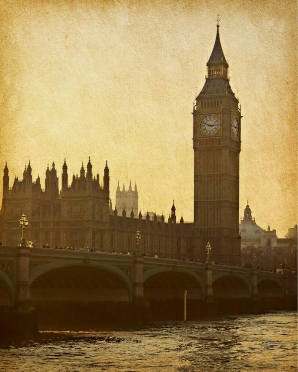 Landmarks | Vintage Big Ben Wall Mural Landmarks Landmarks