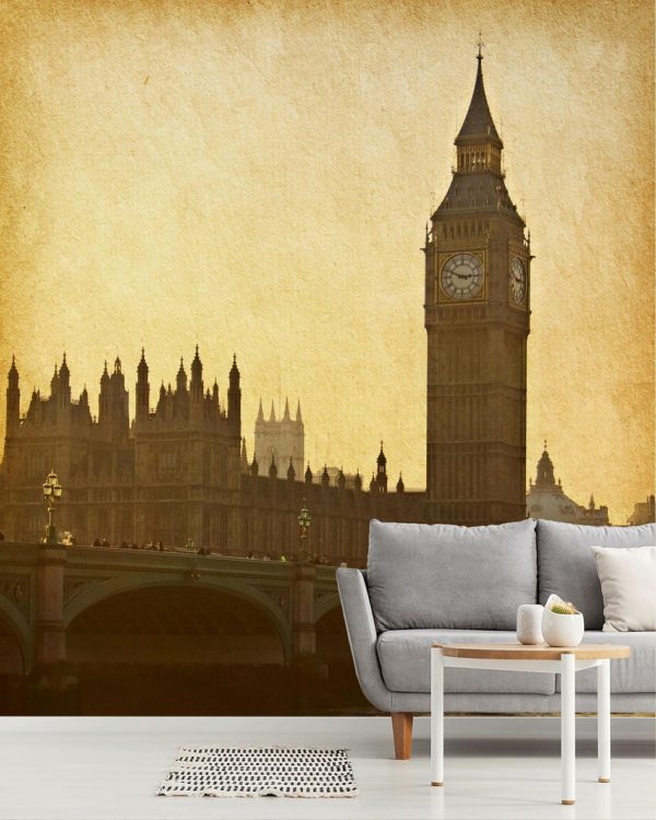 Landmarks | Vintage Big Ben Wall Mural Landmarks Landmarks