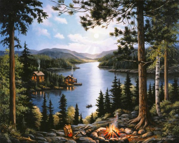 Landscapes & Scenic | Cabin In The Woods Wall Mural Landscapes & Scenic Landscapes & Scenic