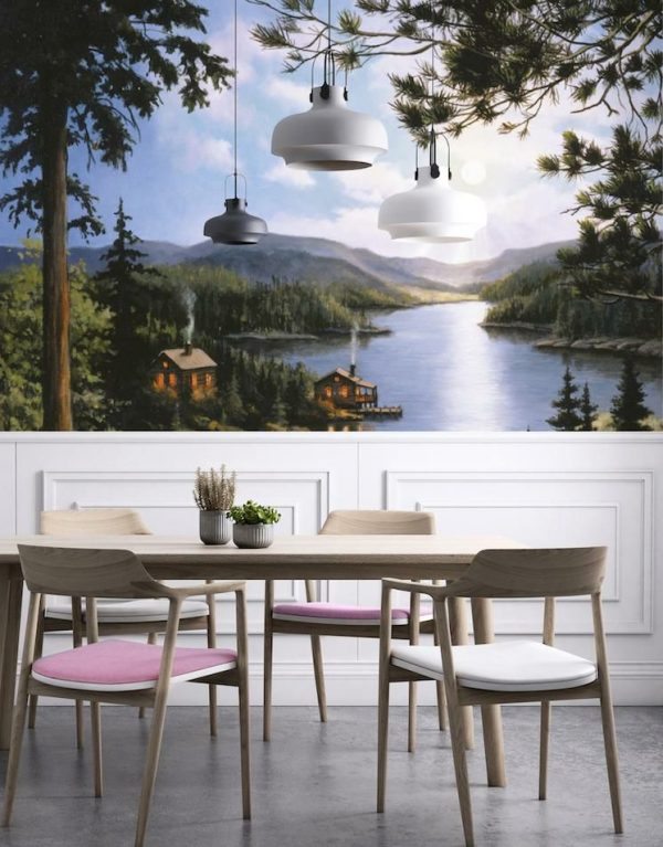 Landscapes & Scenic | Cabin In The Woods Wall Mural Landscapes & Scenic Landscapes & Scenic