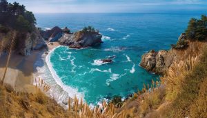 Landscapes & Scenic | McWay Falls On Coast Of Big Sur Wall Mural Landscapes & Scenic Landscapes & Scenic