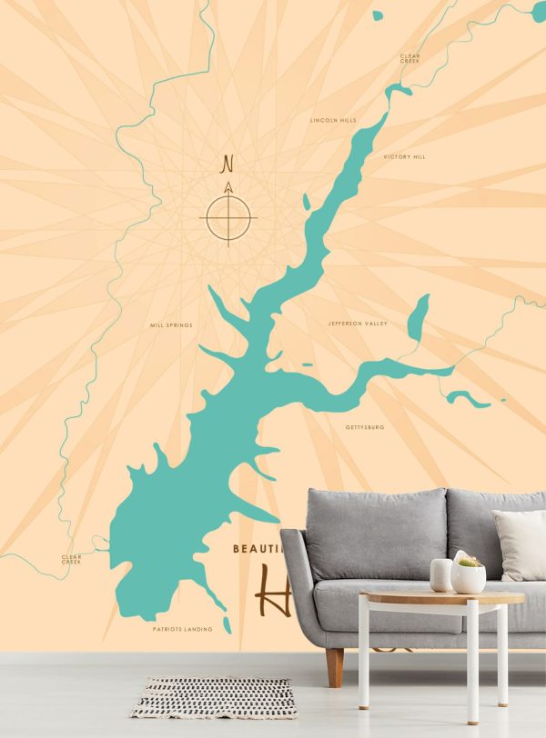 Maps & Flags | Heritage Lake, IN Lake Map Wall Mural Maps & Flags Maps & Flags