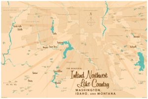 Maps & Flags | Inland Northwest Lake Country Lake Map Wall Mural Maps & Flags Maps & Flags