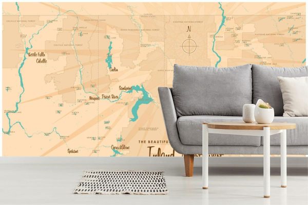 Maps & Flags | Inland Northwest Lake Country Lake Map Wall Mural Maps & Flags Maps & Flags