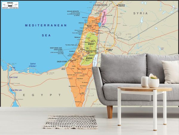 Maps & Flags | Israel Map Mural Wallpaper Maps & Flags Maps & Flags