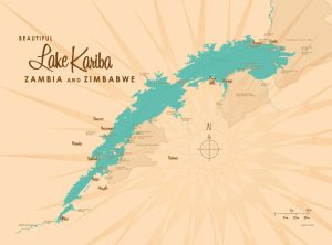 Maps & Flags | Lake Kariba Lake Map Wall Mural Maps & Flags Maps & Flags