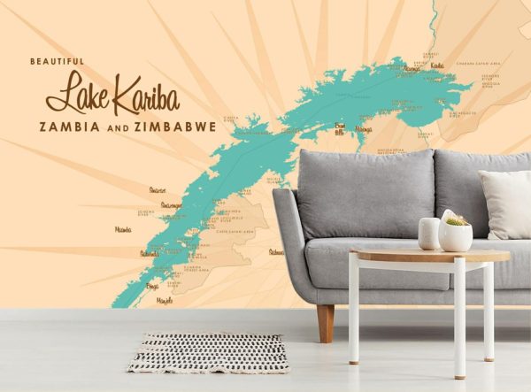 Maps & Flags | Lake Kariba Lake Map Wall Mural Maps & Flags Maps & Flags