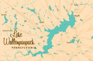 Maps & Flags | Lake Wallenpaupack PA Lake Map Wall Mural Maps & Flags Maps & Flags