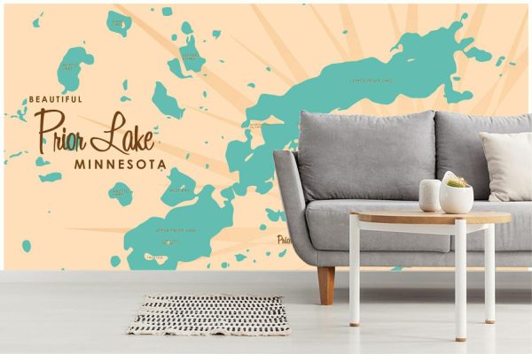 Maps & Flags | Prior Lake, MN Lake Map Wall Mural Maps & Flags Maps & Flags